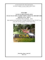 TẬP HUẤN ĐỒNG RUỘNG (FFS) VỀ SẢN XUẤT NÔNG NGHIỆP THÔNG MINH ỨNG PHÓ BIẾN ĐỔI KHÍ HẬU (CSA)