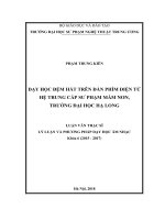 DẠY HỌC ĐỆM HÁT TRÊN ĐÀN PHÍM ĐIỆN TỬ HỆ TRUNG CẤP SƯ PHẠM MẦM NON, TRƯỜNG ĐẠI HỌC HẠ LONG