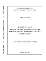 Quản lý xây dựng trường tiểu học đạt chuẩn quốc gia bền vững trên địa bàn huyện giao thủy   tỉnh nam định