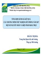 TỔNG HỢP, ĐÁNH GIÁ KẾT QUẢ CÁC CHƯƠNG TRÌNH THỬ NGHIỆM LIÊN PHÒNG NĂM 2017 MỘT SỐ NGUYÊN NHÂN VÀ BIỆN PHÁP KHẮC PHỤC