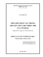 Thế giới nhân vật trong truyện viết cho thiếu nhi của tô hoài (qua một số sáng tác về đề tài lịch sử)