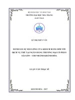 ĐÁNH GIÁ SỰ HÀI LÒNG CỦA KHÁCH HÀNG ĐỐI VỚI DỊCH VỤ THẺ TẠI NGÂN HÀNG THƯƠNG MẠI CỔ PHẦN SÀI GÒN – CHI NHÁNH KHÁNH HÒA