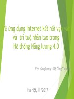 Về ứng dụng Internet kết nối vạn vật và  trí tuệ nhân tạo trong Hệ thống Năng lượng 4.0