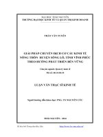 Giải pháp chuyển dịch cơ cấu kinh tế nông thôn huyện sông lô, tỉnh vĩnh phúc theo hướng phát triển bền vững ( Luận văn thạc sĩ)