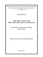 Điêu khắc trang trí trên kiến trúc hoàng thành huế