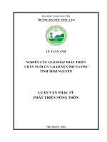 Nghiên cứu giải pháp phát triển chăn nuôi gà tại huyện Phú Lương, tỉnh Thái Nguyên (Luận văn thạc sĩ)