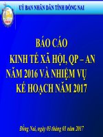 BÁO CÁO  KINH TẾ XÃ HỘI, QP – AN NĂM 2016 VÀ NHIỆM VỤ KẾ HOẠCH NĂM 2017