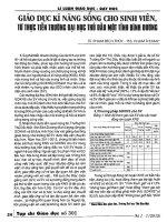 GIÁO DỤC KỸ NĂNG SỐNG CHO SINH VIÊN TỪ THỰC TIỄN TẠI TRƯỜNG ĐẠI HỌC THỦ DẦU MỘT