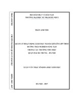 Quản lý hoạt động giáo dục ngoài giờ lên lớp theo hướng trải nghiệm sáng tạo trong các chương trình tiểu học quận hai bà trưng   hà nội