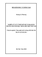 Nghiên cứu xử lý phân bùn bể tự hoại bằng phương pháp sinh học trong điều kiện việt nam (TT) 