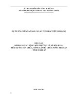 BÁO CÁO ĐÁNH GIÁ TÁC ĐỘNG MÔI TRƯỜNG VÀ XÃ HỘI (ESIA) TIỂU DỰ ÁN: SỬA CHỮA, NÂNG CẤP HỒ CHỨA NƯỚC KHE SÂN - TỈNH NGHỆ AN