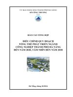 BÁO CÁO TỔNG HỢP ĐIỀU CHỈNH QUY HOẠCH  TỔNG THỂ PHÁT TRIỂN NGÀNH  CÔNG NGHIỆP THÀNH PHỐ ĐÀ NẴNG  ĐẾN NĂM 2020, TẦM NHÌN ĐẾN NĂM 2030