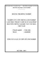 Nghiên cứu côn trùng lâm nghiệp làm thực phẩm và đề xuất giải pháp bảo tồn chúng tại khu vực tây bắc, việt nam tt 