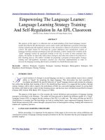 Empowering The Language Learner: Language Learning Strategy Training nd SelfRegulation In An EFL Classroom