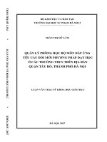 Quản lý phòng học bộ môn đáp ứng yêu cầu đổi mới phương pháp dạy học ở các trường THCS trên địa bàn quận tây hồ, thành phố hà nội