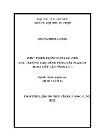Phát triển đội ngũ giảng viên các trường cao đẳng vùng tây nguyên theo tiếp cận năng lực