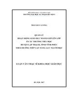 Quản lý hoạt động giáo dục ngoài giờ lên lớp ở các trường tiểu học huyện lập thạch, tỉnh vĩnh phúc theo hướng tiếp cận năng lực người học