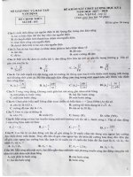 Đề thi học kì 2018 Vật lý 12 cực hay