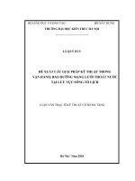 Đề xuất các giải pháp kỹ thuật trong vận hành, bảo dưỡng mạng lưới thoát nước tại lưu vực sông tô lịch (tt) 