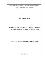 Nghiên cứu khả năng phân loại rừng bằng ảnh viễn thám ở khu rừng thực nghiệm núi luốt 