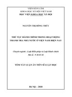 Thủ tục hành chính trong hoạt động thanh tra nhà nước ở Việt Nam hiện nay tt