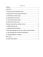 Thực trạng giải pháp phát triển sản xuất chè của các hộ gia đình trên địa bàn huyện Phú Lương tỉnh Thái Nguyên