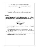 Chuyên đề XU HƯỚNG NGHIÊN CỨU VÀ ỨNG DỤNG HỆ THỐNG CANH TÁC THÔNG MINH TRONG NÔNG NGHIỆP 4.0