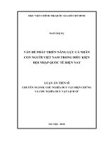 Vấn đề phát t riển năng lực cá nhân con người Việt Nam trong điều kiện hội nhập quốc tế hiện nay