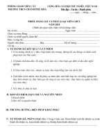 Phiếu đánh giá và phân loại viên chức