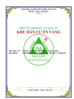 Thuyết minh dự án Khu dân cư én vàng 0918755356