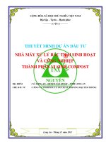 Thuyết minh dự án Nhà máy xử lý rác thành phân vi sinh Compost tỉnh Long An  0918755356