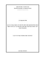 Quản lý hoạt động tổ chuyên môn theo định hướng phát triển năng lực tại trường THPT bến tre thị xã phúc yên   tỉnh vĩnh phúc