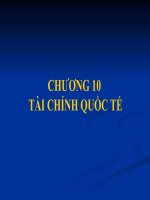 CHƯƠNG 10:  TÀI CHÍNH QUỐC TẾ (NHẬP MÔN TÀI CHÍNH TIỀN TỆ)