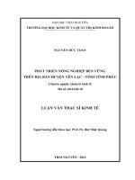 Phát triển nông nghiệp bền vững trên địa bàn huyện yên lạc, tỉnh vĩnh phúc (Luận văn thạc sĩ)