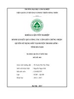 ĐÁNH GIÁ KẾT QUẢ CÔNG TÁC CẤP GIẤY CHỨNG NHẬN QUYỀN SỬ DỤNG ĐẤT TẠI HUYỆN THANH LIÊM –  TỈNH HÀ NAM