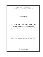 Quản lí dạy học theo hướng phát triển hoạt động tự học của sinh viên tại học viện chính sách và phát triển