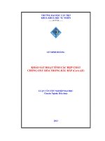 KHẢO sát HOẠT TÍNH các hợp CHẤT CHỐNG OXY hóa TRONG râu bắp (corn silk) 