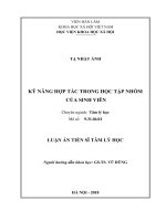 Kỹ năng hợp tác trong học tập nhóm của sinh viên