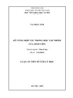 Kỹ năng hợp tác trong học tập nhóm của sinh viên tt