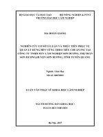 Nghiên cứu cơ sở lí luận và thực tiễn phục vụ quản lý rừng bền vững theo tiêu chuẩn FSC tại công ty TNHH MTV lâm nghiệp sơn dương, thị trấn sơn dương, huyện sơn dương, tỉnh tuyên quang 
