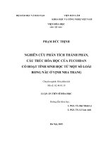 Nghiên cứu phân tích thành phần, cấu trúc hóa học của fucoidan có hoạt tính sinh học từ một số loài rong nâu ở vịnh Nha Trang (Luận án tiến sĩ)