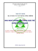 Thuyết minh dự án Khu thể thao giải trí huyện Nhà bè TPHCM 0918755356