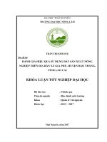 Đánh giá hiệu quả sử dụng đất sản xuất nông nghiệp trên địa bàn xã Gia Phú  huyện Bảo Thắng  tỉnh Lào Cai (Khóa luận tốt nghiệp)