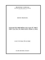 Giải quyết hợp đồng giả tạo từ thực tiễn tại tòa án nhân dân tỉnh cà mau 