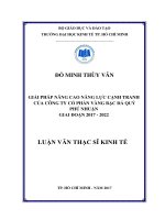 Giải pháp nâng cao năng lực cạnh tranh của công ty cổ phần vàng bạc đá quý phú nhuận, giai đoạn 2017 – 2022 