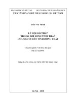 Lễ hội Gò Tháp trong đời sống tinh thần của người dân tỉnh Đồng Tháp