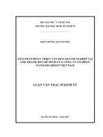 Giải pháp hoàn thiện văn hóa doanh nghiệp tại chi nhánh hồ chí minh của công ty cổ phần navigos group việt nam 