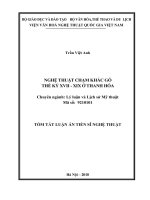 Nghệ thuật chạm khắc gỗ thế kỷ XV IIXIX ở Thanh Hóa