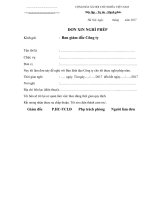 Mẫu đơn xin nghỉ phép mới nhất 2018