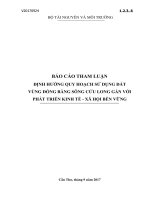 BÁO CÁO THAM LUẬN ĐỊNH HƯỚNG QUY HOẠCH SỬ DỤNG ĐẤT VÙNG ĐỒNG BẰNG SÔNG CỬU LONG GẮN VỚI PHÁT TRIỂN KINH TẾ - XÃ HỘI BỀN VỮNG